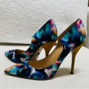 Paul Andrew Vibrant Blue and Pink Heels